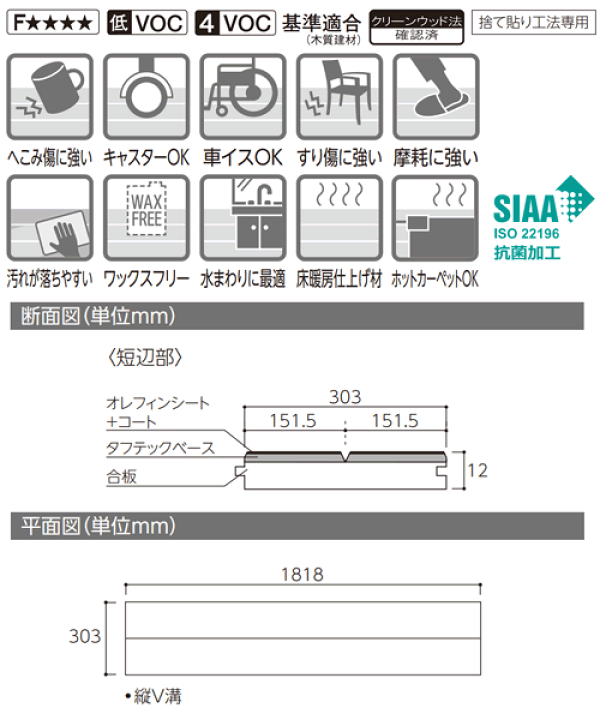 楽天市場】TPAD-BCHT/XF 在庫品 捨貼用 シートフローリング12mm 