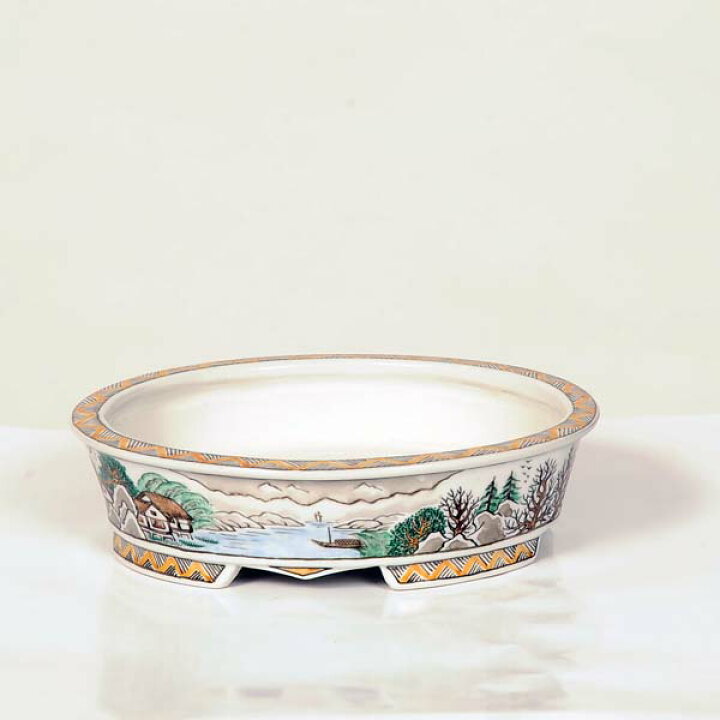 楽天市場】現代小鉢：月香 縁付楕円鉢 15.9cm【現品】(共箱・共布 有 