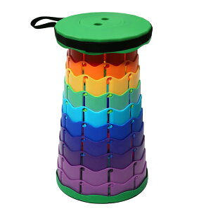 伸縮式スツール アウトドアチェア 折りたたみ式 収納簡単 安定性 耐荷重250KG 耐久性 レインボーカラー カラフル キャンプ用 スポーツ観戦 高さ調節可能 9段階調整 持ち運びやすい 肩掛け 手