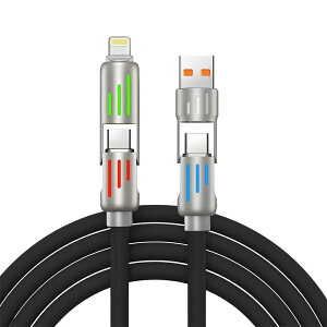 4in1�}���[�d�P�[�u�� 240W �}���[�d �ϋv�� USB�V���R���P�[�u�� TYPE-C iPhone 1M LED���C�g PD3.1 �P�[�u�� 480Mbps type-c�P�[�u�� �����\�`�b�v �f�[�^�]�� �f���ɋ��� �������� iPhone16/iPhone15/iPhone13�V