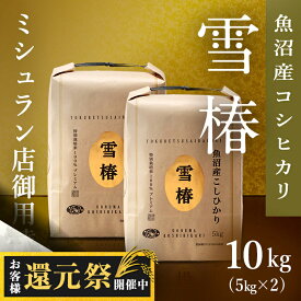 【4/30まで10%OFF&5日ポイント20倍】 令和7年産 魚沼産コシヒカリ 雪椿 10kg 最高金賞 ブランド米 お米10キロ 新潟産 特別栽培 お米 お返し 希少米 ランキング こしひかり 新潟県産 新潟コシヒカリ10キロ 魚沼こしひかり 最高級米 特A 送料無料 [雪椿米 10kg]
