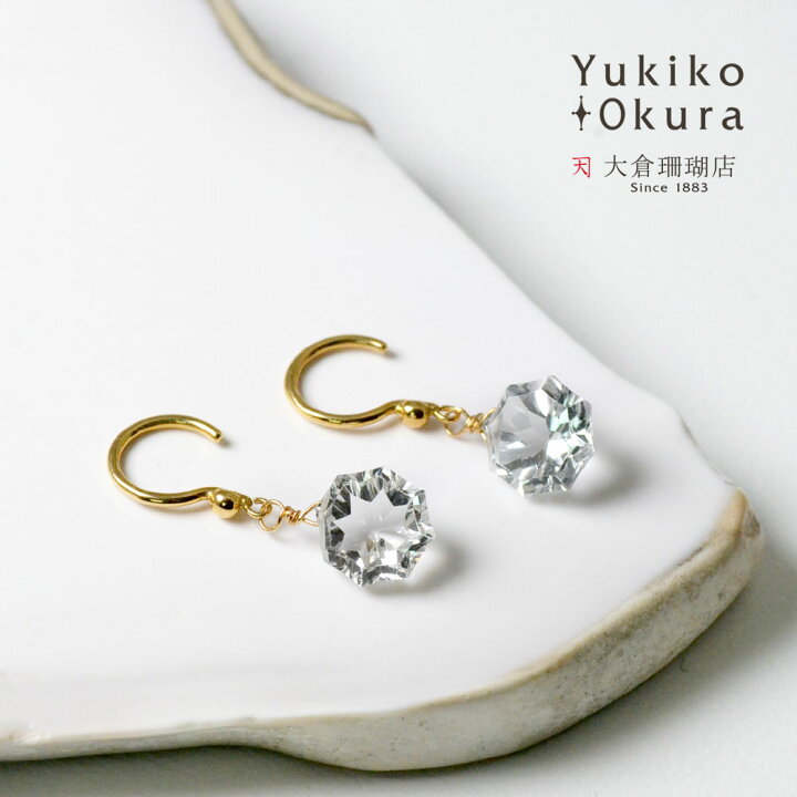 楽天市場】ホワイトトパーズ ピアス K18 18金 ゴールド 一石 一粒 