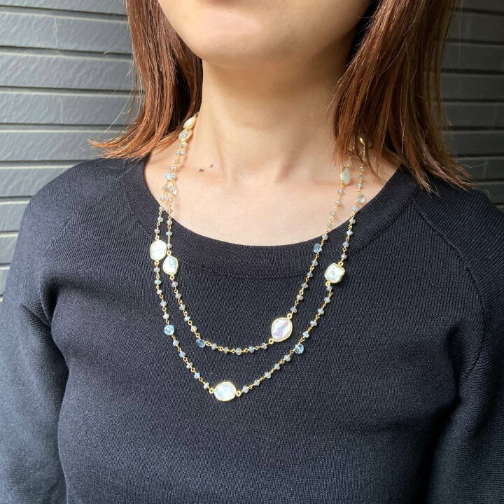 楽天市場】ネックレス 淡水 パール 真珠 ブルートパーズ 