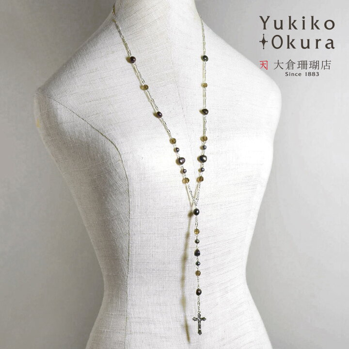 楽天市場】淡水パール Y字ネックレス クロス 十字架 シルバーカラー 