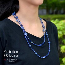 楽天市場】ロングネックレス 天然石（カラーネイビー）（ネックレス 
