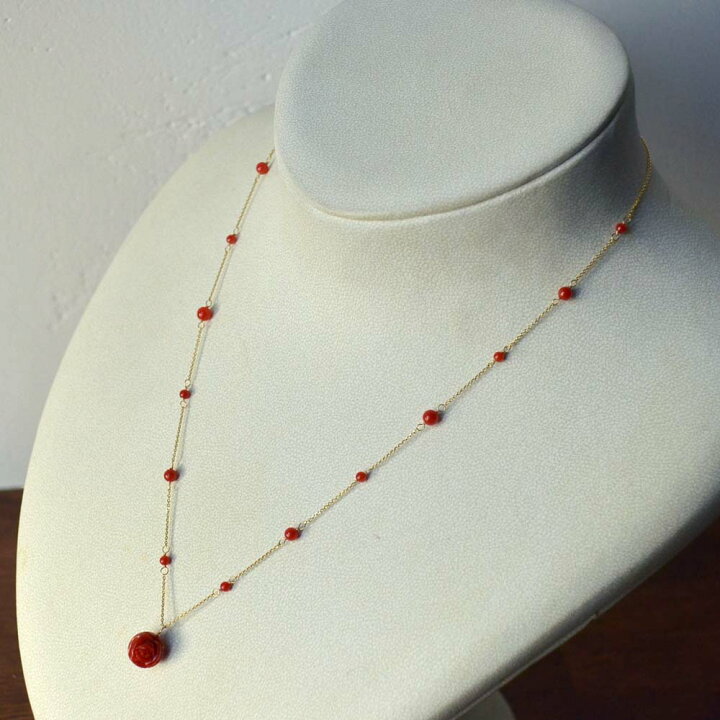 楽天市場】【ポイント最大34倍】血赤珊瑚 ネックレス サンゴ さんご 18  