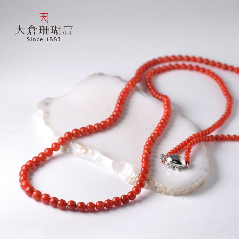 【楽天市場】血赤珊瑚 ロングネックレス さんご サンゴ 丸珠 