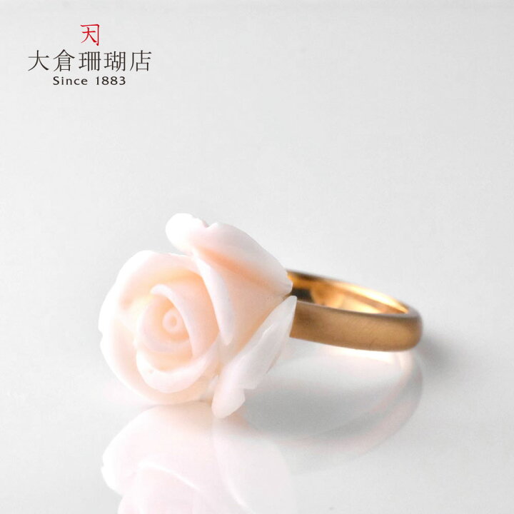楽天市場】ホワイト ピンク 珊瑚 ミッド サンゴ さんご 18金 K18 薔薇  