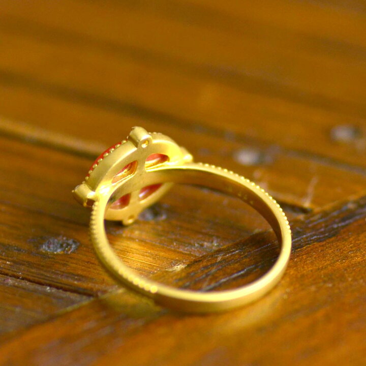 楽天市場】【ポイント最大34倍】リング 赤 珊瑚 サンゴ さんご ダイヤ  