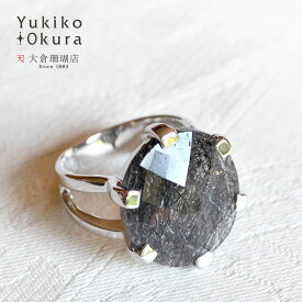 【全品ポイント10倍】トルマライズドクォーツ リング 指輪 シルバー SV925 ブラックの針 ボリューム 大ぶり インド 天然石 ユキコ オオクラ ブランド レディース ジュエリー 送料無料