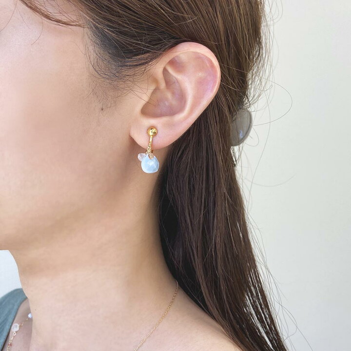 楽天市場】イヤリング ピアス ブルーオパール サファイア レインボー  