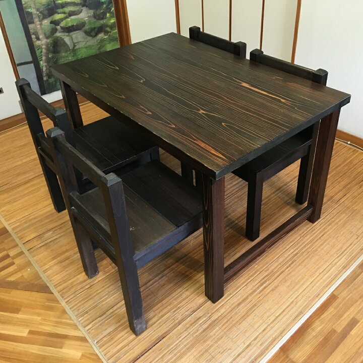 楽天市場】大型ダイニング囲炉裏テーブルと木製椅子4脚のセット 