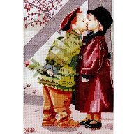 Les Fiances 婚約者達 Anchor ROYAL PARIS9886437-00039 クロスステッチキット 輸入刺繍キット かわいい…