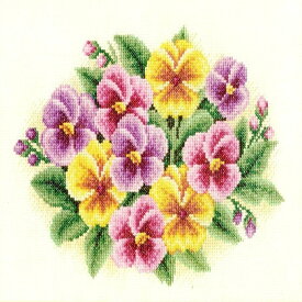 すみれ ロシア PANNA クロスステッチキット 輸入刺繍キット すみれの花々のモチーフ 刺繍 クロスステッチ クロス ステッチ キット 刺繍キット 布 針 図案 刺繍糸 刺繍布 アイーダ 14カウント 花 おしゃれ かわいい 刺繍セット クロスステッチ刺繍キット 手芸キット 大人向け