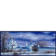 静寂 ロシア PANNA ロングステッチキットCM-1455 輸入刺繍キット 冬の静寂な風景のモチーフ
