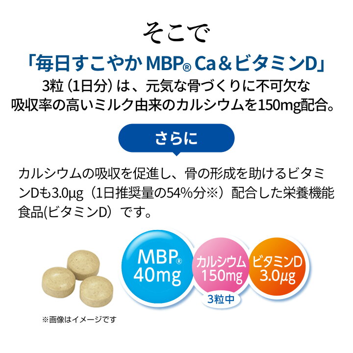 楽天市場】【公式】毎日すこやか MBP(R) Ca & ビタミンD 90粒 30日分 2 