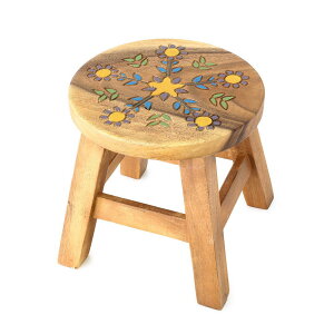 手作り ウッドスツール ロータイプ ブロッサム0097  <花台 鉢台 フラワースタンド ディスプレイ台 ガーデン ミニ スツール 腰掛 いす イス 椅子>