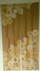 和風のれん幅85cmx丈150cm モダン刺し子調 ベージュ79843-sumi-yuni