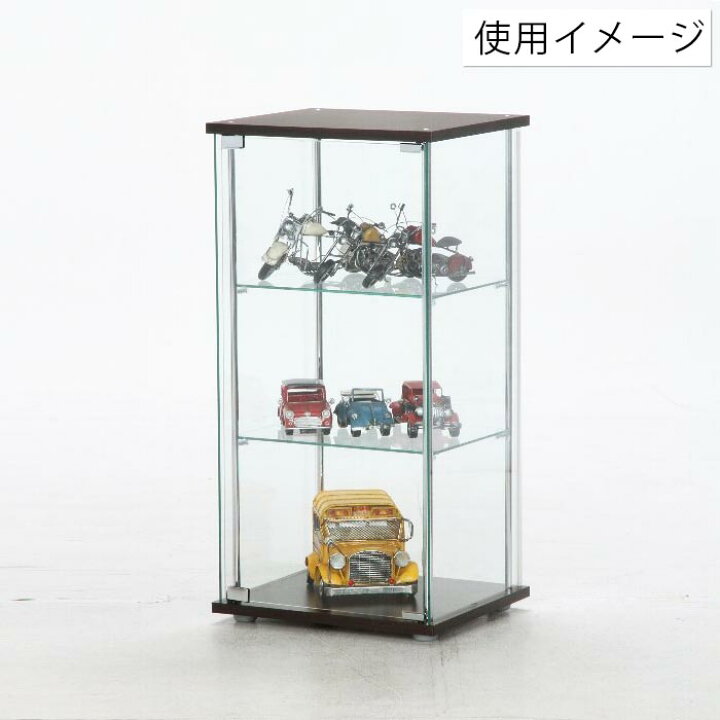 楽天市場】4面 ガラス コレクションケース 3段 96049＜ガラス 透明 