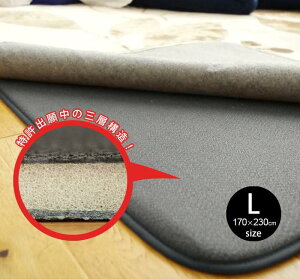 ラグの下敷きマット ふかピタL 170×230cm 3畳用 <スミノエ ふかぴた 床暖房 ホットカーペット対応 厚手 ラグマット カーペット クッション ウレタン入 ラグ 敷物 じゅうたん 絨毯 滑り止め