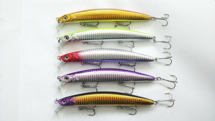 楽天市場 マグネットによる重心移動で飛距離が出る フローティングミノー 28g 15cm 5色セット シーバス スズキ 青物 ヒラマサ ブリ イナダ 港湾 サーフ 砂浜 磯 漁港 オールシーズン 水面直下 L109 つり具の雪見堂 楽天市場店
