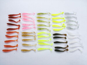 シャッドテール ワーム 小型 約4.5cm 大量 500本 セット 10色 メバリング ロ ックフィッシュ 根魚 バス釣り ブラックバス メバル