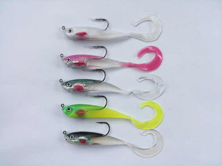 楽天市場 スイムベイト ジグヘッド やわらか素材 5個セット 12cm 16g ブラックバス シーバス カーリーテール グラブ ヒラメ ロックフィッシュ つり具の雪見堂 楽天市場店
