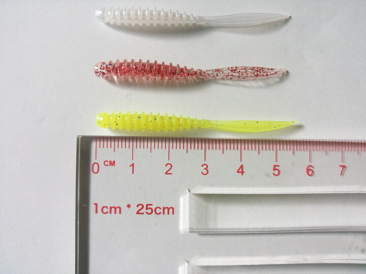 楽天市場 アジング ワーム 断面が十字のテールでアクション 5 5cm 4色 80本 セット スタンダード メバリング メバル アジ ソフトルアー カマス つり具の雪見堂 楽天市場店