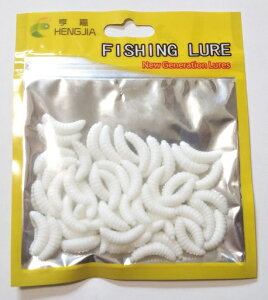 ブドウ虫 ウジ ワーム ホワイト 50個 セット ブラックバス トラウト イワナ ヤマメ エリア 管理釣り場 川 渓流 ブラックバス バス釣り バスフィッシング 湖 ダム ブルーギル 鯉 コイ フナ ナマ