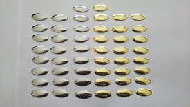 ブレード　魚のウロコの形　2.6cm 計50枚　セット　ゴールド25枚　シルバー25枚　スピンテールジグ　ジグスピナーに　スプーン　フラッシング