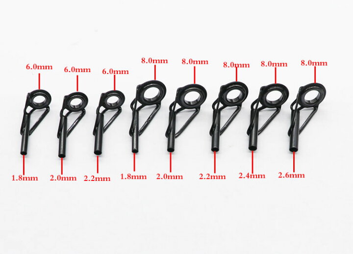 楽天市場 竿先ガイド 8個セット 交換 補修 修理 ガイドリング内径4mm 5mm 差込内径1 8mm 2 6mm ロッドガイド トップ ステンレス 穂先 つり具の雪見堂 楽天市場店