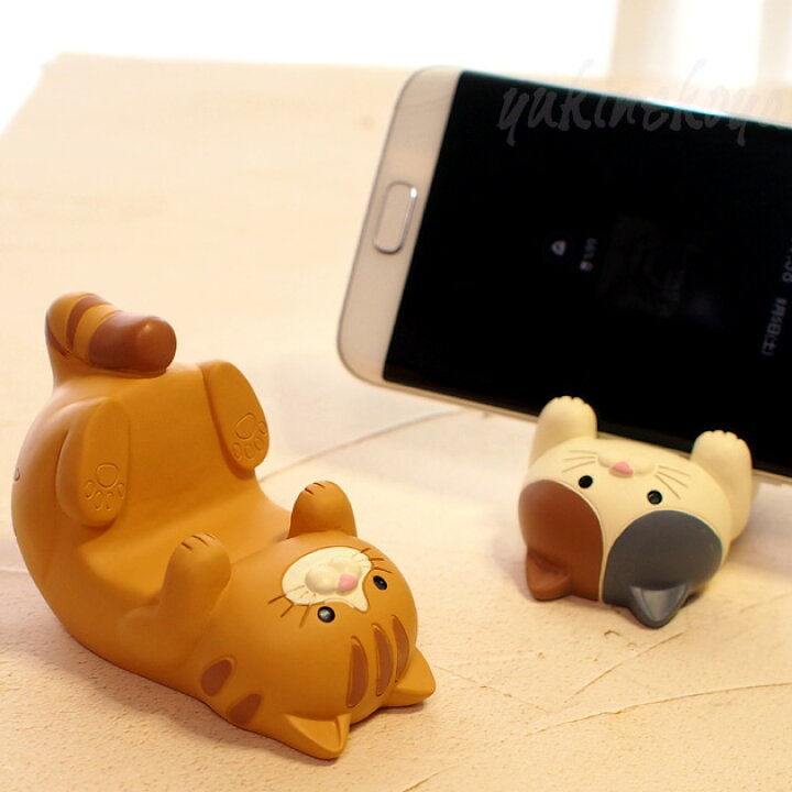 楽天市場】猫 ネコ スマホスタンド お卓の猫ちゃん ごろりんスマホ 