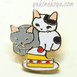 楽天市場】猫ピンズ ケーキ 灰色猫 ぶち猫 ポタリングキャット