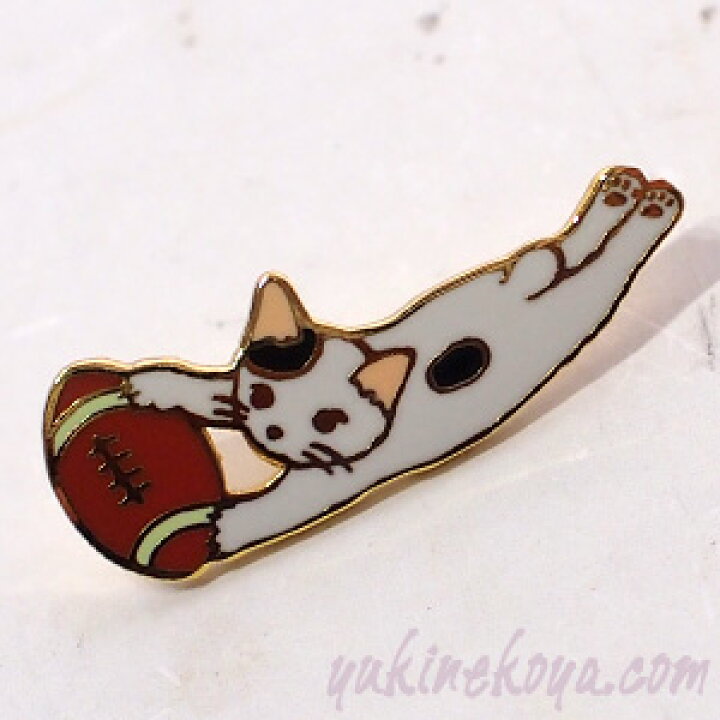 楽天市場 猫ピンズ ラグビートライ 白黒猫 ポタリングキャット ピンバッチ 文房具 ステーショナリー 猫雑貨 ネコグッズ ねこ キャット 雪猫屋 楽天市場店