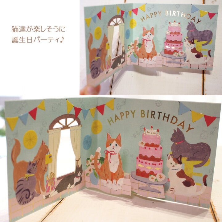 楽天市場】猫のポップアップ・飛び出すグリーティングカード HAPPY BIRTHDAY バースデーウィンドウパーティーカード キャット【グリーティング ライフ】(誕生日祝い バースデー メッセージカード 文房具 ステーショナリー 猫雑貨 ネコグッズ ねこ キャット) : 雪猫屋 ... 楽天市場】猫のポップアップ・飛び出すグリーティングカード HAPPY BIRTHDAY バースデーウィンドウパーティーカード キャット【グリーティング ライフ】(誕生日祝い バースデー メッセージカード 文房具 ステーショナリー 猫雑貨 ネコグッズ ねこ キャット) : 雪猫屋 ...