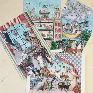 猫 ポストカード 琴坂映理 猫のポストカード 絵葉書 絵はがき 文房具 ステーショナリー 猫雑貨 猫グッズ ネコ雑貨 猫柄 ねこ柄 キャット