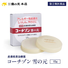 ＼最大15%OFF／ 【第(2)類医薬品】【セルフメディケーション税制対象】［公式］コーチゾン雪の元 15g ｜ ステロイド 外用薬 かゆみ止め アトピー性皮膚炎などによるかゆみに 塗り薬 湿疹 アレルギー性皮膚炎