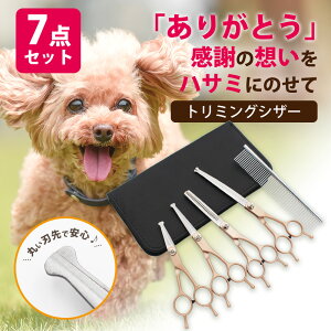 【セール中限定2520円→2320円 200円オフ★A級トリマー監修】 トリミング 犬 ハサミ はさみ ペット 7点セット トリミングシザー スキバサミ トリミング シザー トリマー コーム お手入れ ペット