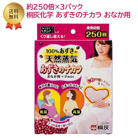【まとめ買い】桐灰化学 あずきのチカラ おなか用 100%あずきの天然蒸気でおなかを温める 表裏で2つの温度 1個 約250回×3個