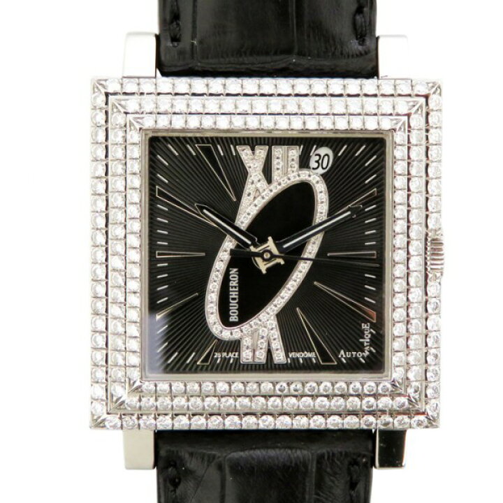 楽天市場】ブシュロン BOUCHERON キャレ WA011306 ブラック文字盤 新古 