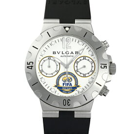 ブルガリ BVLGARI ディアゴノ プロフェッショナル スクーバ クロノグラフ FIFA100周年記年モデル 世界限定999本 SCB38SSC38WSV ホワイト文字盤 中古 腕時計 メンズ