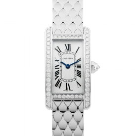 カルティエ Cartier タンク アメリカン ベゼルダイヤ WB710009 シルバー文字盤 新品 腕時計 レディース