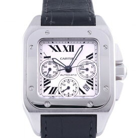 カルティエ Cartier サントス 100 クロノグラフ XL W20090X8 シルバー文字盤 中古 腕時計 メンズ