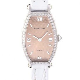カルティエ Cartier トノー トノウ ベゼルダイヤ WE400131 ブラウン文字盤 中古 腕時計 レディース