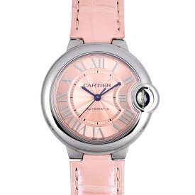 カルティエ Cartier バロンブルー 33mm WSBB0002 ピンク文字盤 中古 腕時計 レディース