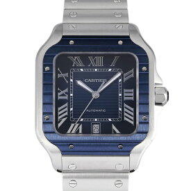 カルティエ Cartier サントス ドゥ ウォッチ ラージモデル WSSA0048 ブルー文字盤 新品 腕時計 メンズ