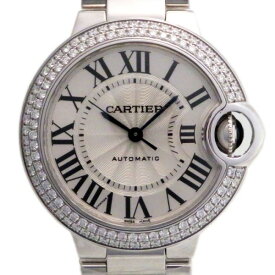 カルティエ Cartier バロンブルー ベゼルダイヤ WE9006Z3 シルバー文字盤 新古品 腕時計 レディース