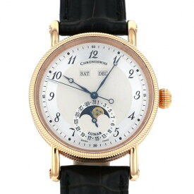 【期間限定ポイント3倍】 クロノスイス CHRONOSWISS ルナ トリプルカレンダー CH9321R シルバー文字盤 中古 腕時計 メンズ