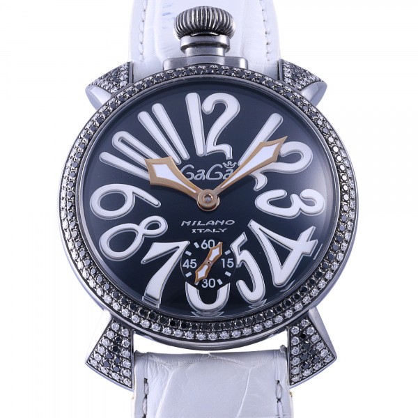 ガガミラノ GaGa MILANO マヌアーレ 48mm ベゼルダイヤ 5012.1D ブラック文字盤 新品 腕時計 メンズ |  ジェムキャッスルゆきざき