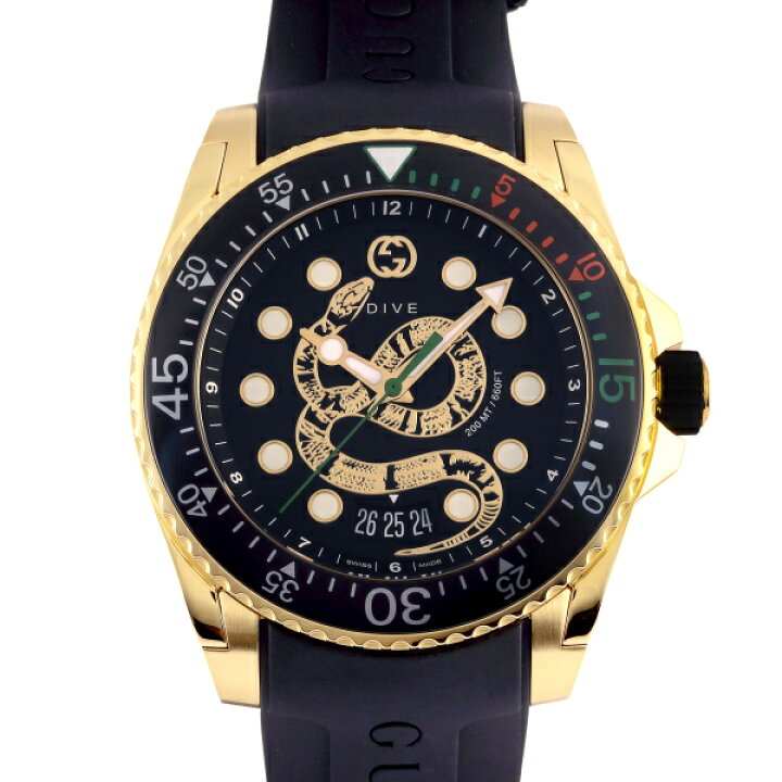 楽天市場】グッチ GUCCI ダイヴ YA136219 ブラック文字盤 新品 腕時計 